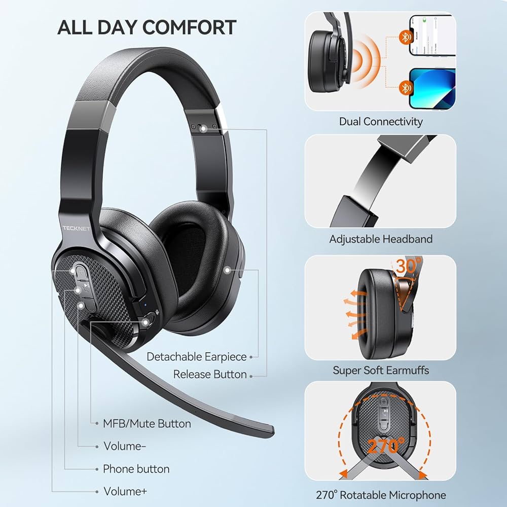 X-TRA  Bluetooth　ヘッドフォン X-TRA Bluetooth ヘッドフォン Amazon.com: TECKNET Trucker